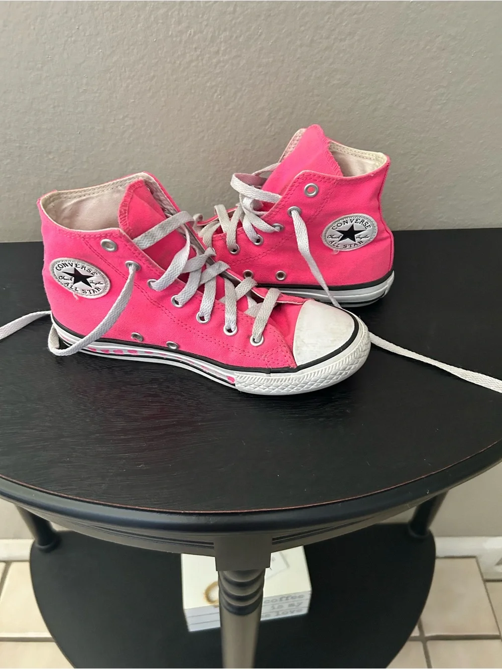 Converse Kids High-Top Sneakers in Coral Pink